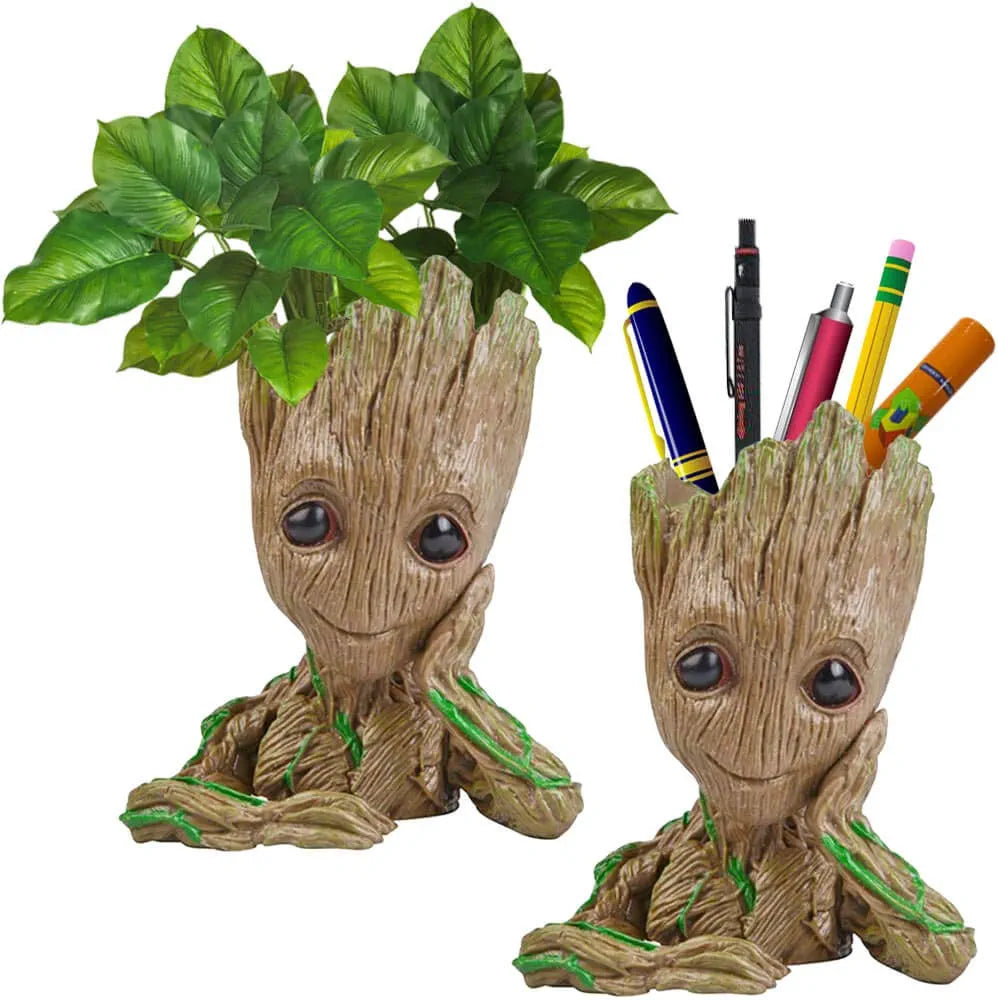 Groot Thinking Resin Planter | Cute Succulent & Bonsai Pot | Indoor Tabletop & Desk Décor | Home & Office Decoration