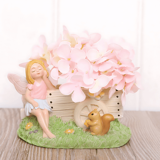 Beautiful Lady with Cart Resin Planter | Handmade Indoor & Outdoor Succulent Pot | Decorative Garden & Home Décor