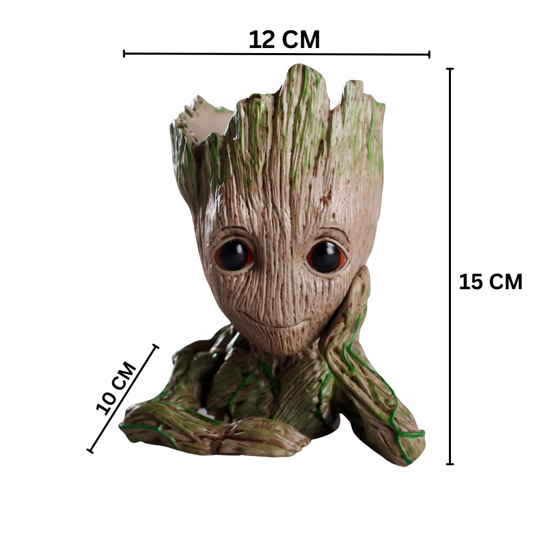 Groot Thinking Resin Planter | Cute Succulent & Bonsai Pot | Indoor Tabletop & Desk Décor | Home & Office Decoration